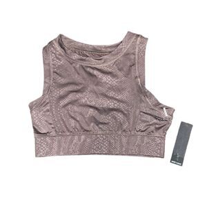 Womens nwt Tahari sport tan snake print sports bra animal print activewear gym